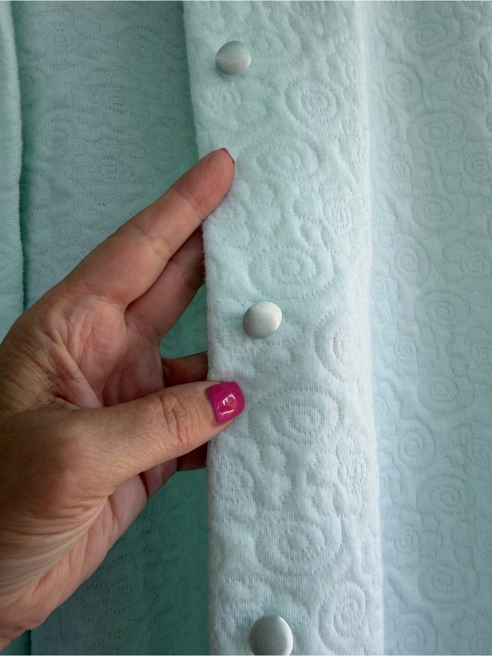 delicates Mint Green Long Button-Front Robe - Picture 4 of 6